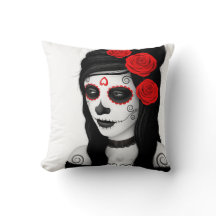 Day of the Dead Girl with Roses White