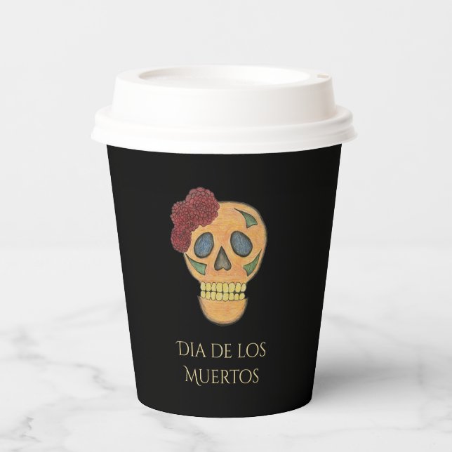 Day of the Dead Halloween Gothic Sugar Skull   Paper Cups (Front)