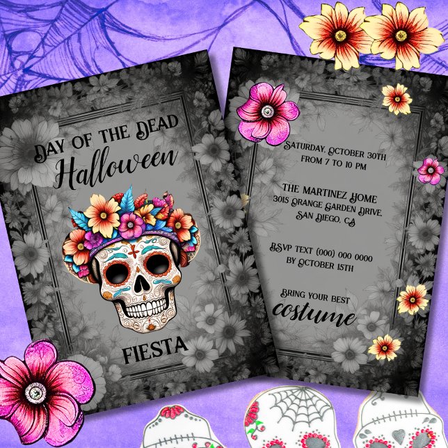 Day of the Dead Halloween Party Mexican Invitation (Creator Uploaded)