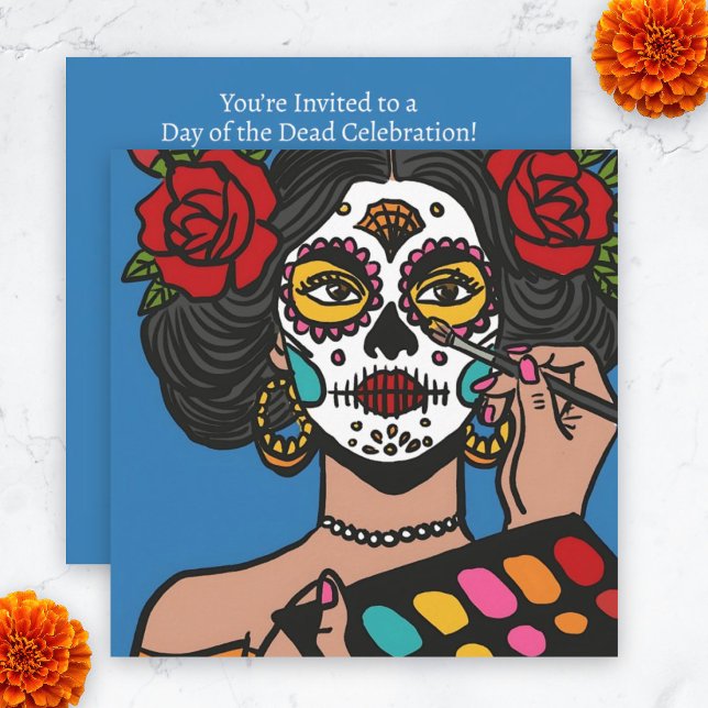 Day of the Dead Hand Drawn Catrina Invitation (Day of the Dead Hand Drawn Catrina Invitation.)