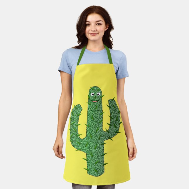 Day of the Dead Happy Cactus Apron (Worn)