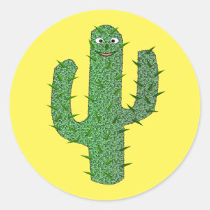 Day of the Dead Happy Cactus Classic Round Sticker