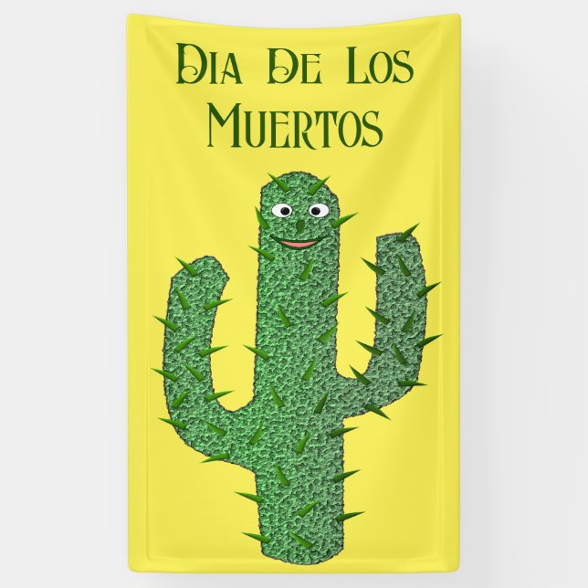 Day of the Dead Happy Cactus Custom Banner (Vertical)