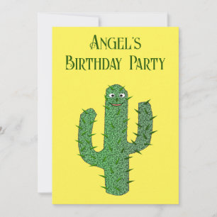 Day of the Dead Happy Cactus Custom Birthday Invitation