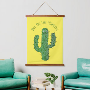 Day of the Dead Happy Cactus Custom Hanging Tapestry