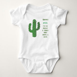 Day of the Dead Happy Cactus Custom Name Baby Bodysuit