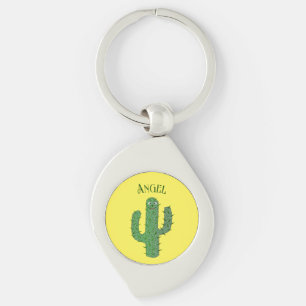 Day of the Dead Happy Cactus Custom Name Key Ring