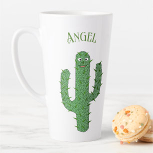 Day of the Dead Happy Cactus Custom Name Latte Mug