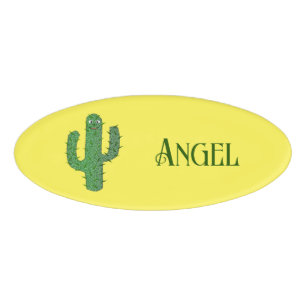 Day of the Dead Happy Cactus Custom Name Tag