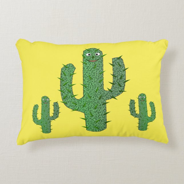 Day of the Dead Happy Cactus Decorative Cushion (Front)