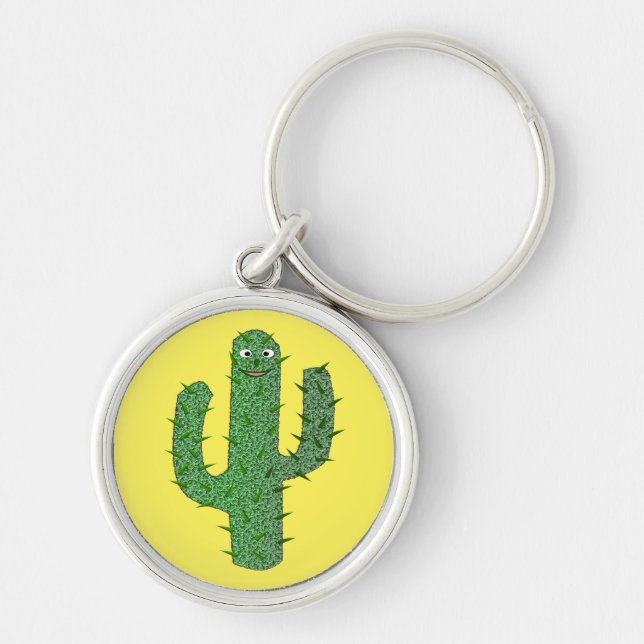 Day of the Dead Happy Cactus Key Ring (Front)