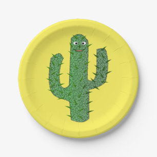 Day of the Dead Happy Cactus Paper Plate