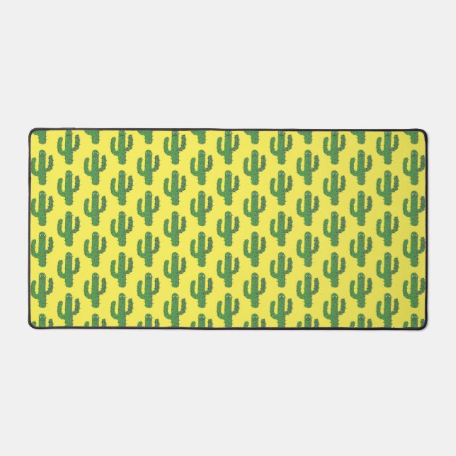 Day of the Dead Happy Cactus Patterned Desk Mat (Front)