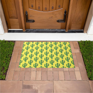 Day of the Dead Happy Cactus Patterned Doormat