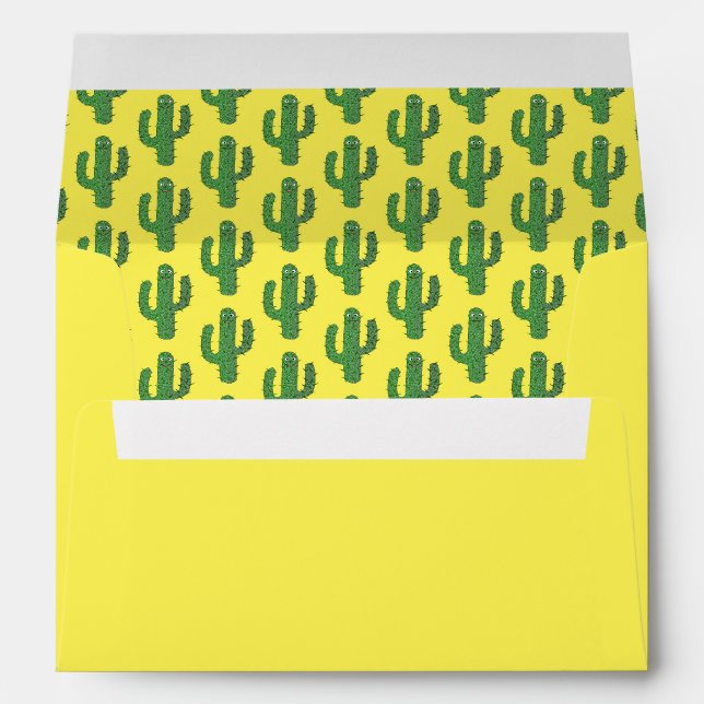 Day of the Dead Happy Cactus Patterned Envelope (Back (Bottom))