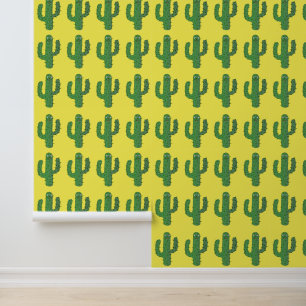 Day of the Dead Happy Cactus Patterned Wallpaper