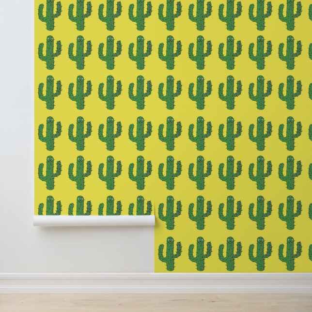 Day of the Dead Happy Cactus Patterned Wallpaper (Application)