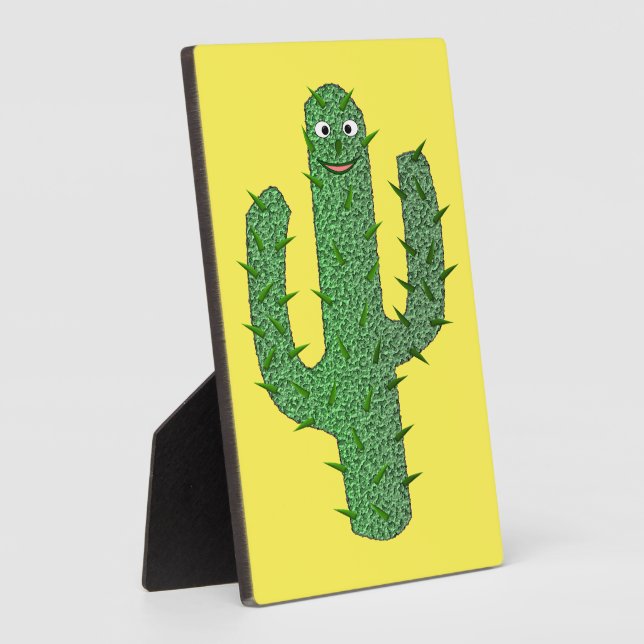 Day of the Dead Happy Cactus Plaque (Side)
