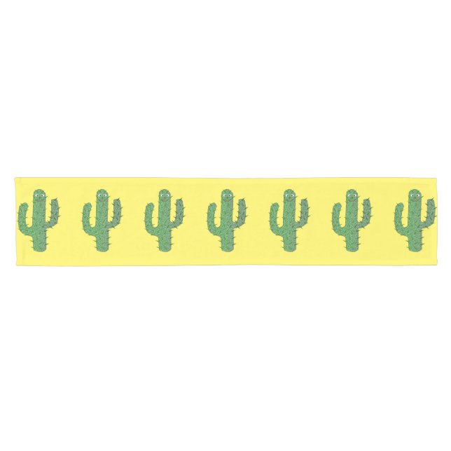 Day of the Dead Happy Cactus Short Table Runner (Horizontal)