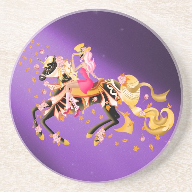 Day of the Dead horse and lady  Coaster (Front)