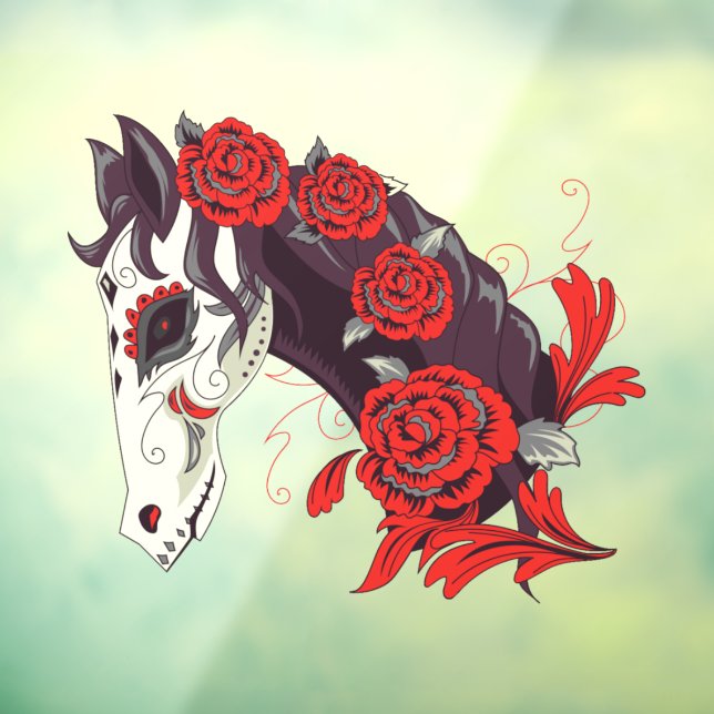 Day of the Dead Horse Skeleton with Roses (Sheet 3)