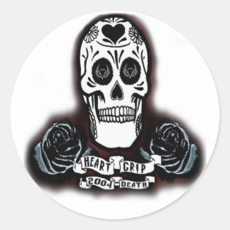 day of the dead hrtgrp classic round sticker