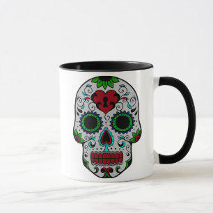 Day of the Dead in Red and Green Mug