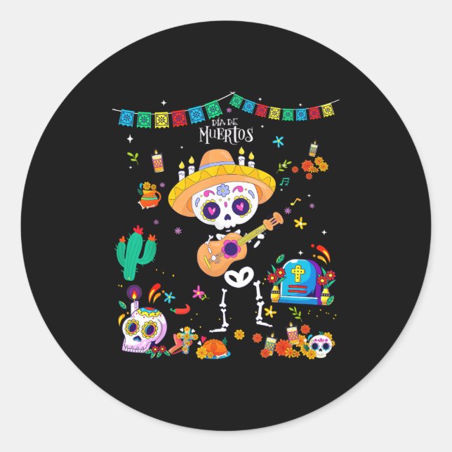 Day Of The Dead Kids Boys 2025 Dia De Los Muertos  Classic Round Sticker (Front)