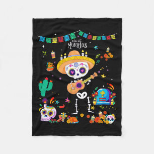 Day Of The Dead Kids Boys 2025 Dia De Los Muertos Fleece Blanket