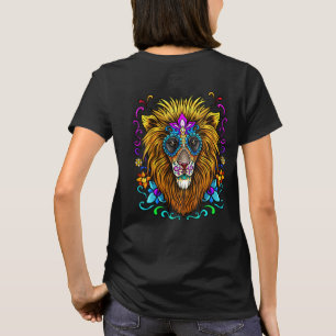 Day Of The Dead Lion Face Beautiful Colourful Illu T-Shirt