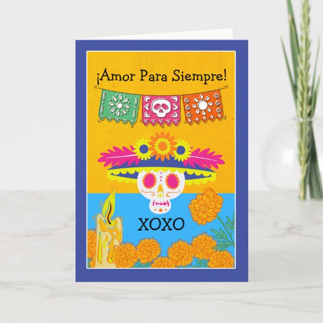 Day of the Dead Love Forever in Spanish Card (Front)