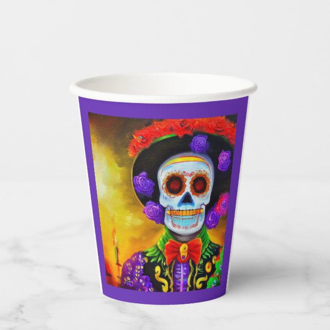 Day of the Dead Man 1 Paper Cups (Front)