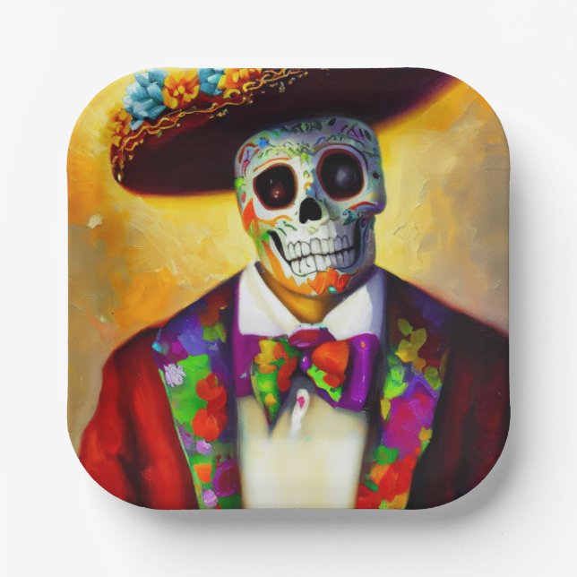 Day of the Dead Man 3 Paper Plate (Front)