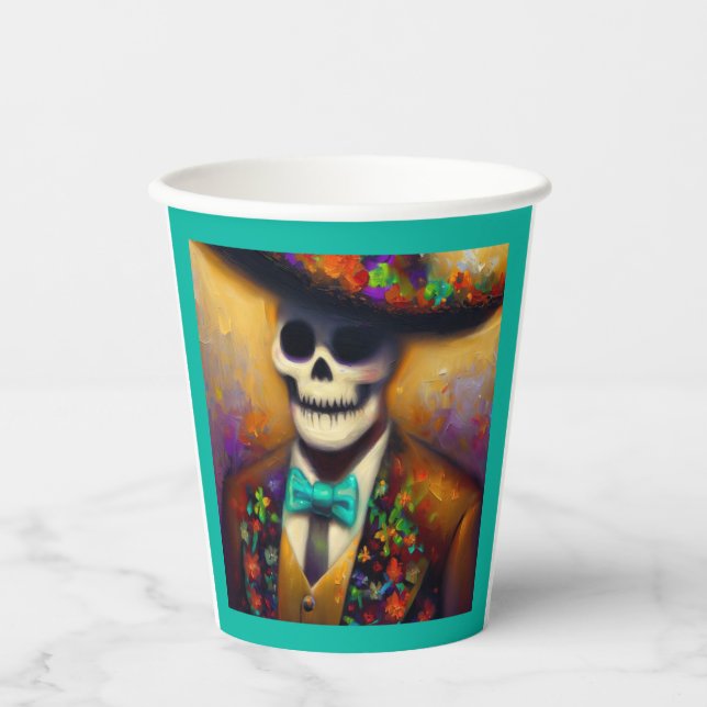 Day of the Dead Man 4 Paper Cups (Front)