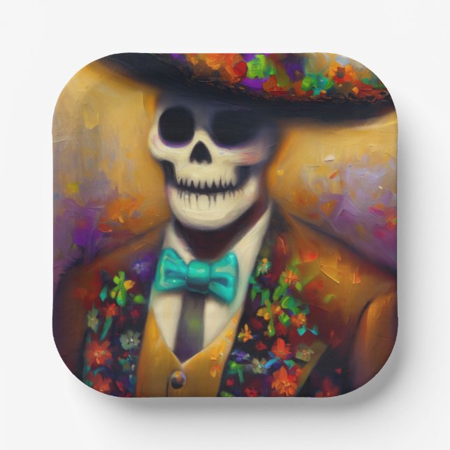 Day of the Dead Man 4 Paper Plate (Front)