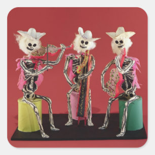 Day of the Dead: Mariachi, from Oaxaca Square Sticker