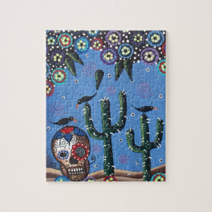 Day Of The Dead Mexican Art By Lori Everett Jigsaw Puzzle