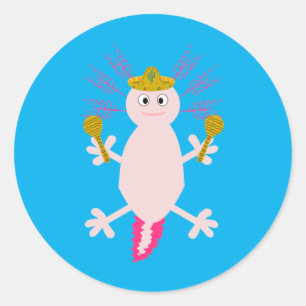 Day of the Dead Mexican Axolotl Classic Round Sticker