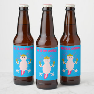 Day of the Dead Mexican Axolotl Custom Beer Bottle Label