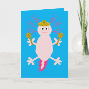 Day of the Dead Mexican Axolotl Custom Card