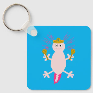 Day of the Dead Mexican Axolotl Custom Key Ring