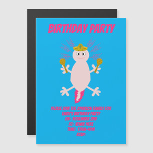 Day of the Dead Mexican Axolotl Custom Magnetic Invitation