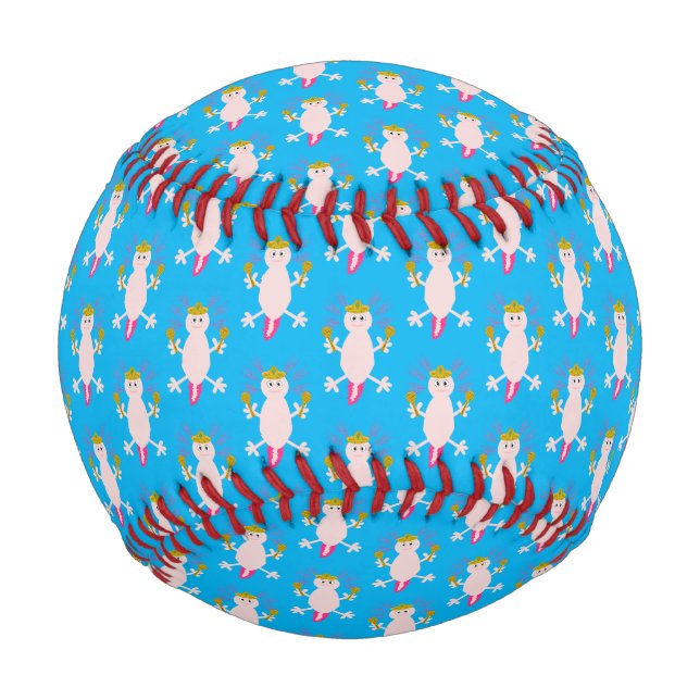 Day of the Dead Mexican Axolotl Patterned Baseball (Front)