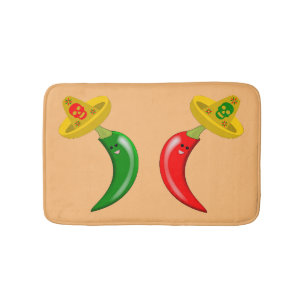 Day of the Dead Mexican Chilis Bath Mat