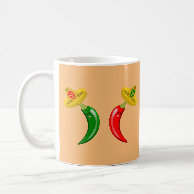 Day of the Dead Mexican Chilis Coffee Mug (Left)