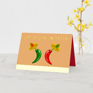 Day of the Dead Mexican Chilis Custom Foil Greeting Card