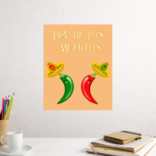Day of the Dead Mexican Chilis Custom Foil Prints