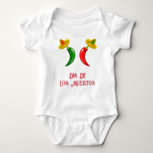 Day of the Dead Mexican Chilis Custom Message Baby Bodysuit