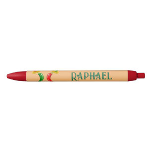 Day of the Dead Mexican Chilis Custom Name Black Ink Pen
