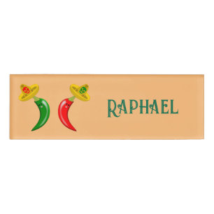 Day of the Dead Mexican Chilis Custom Name Name Tag
